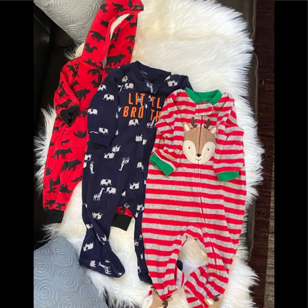 Baby Boy Fleece Jammies 0-3 Months